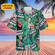 Custom Logo Hawaiian Shirt Mens Palm Tropical Button Down Shirt Custom Logo Clothing