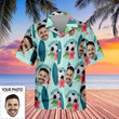 Custom Face Soccer Lover Hawaiian Shirt With Personal Photo Tropical Button Up Shirt Men's