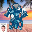 Custom Hawaiian Shirts With Face Undersea World Beach Button Up Shirts Gifts For Brother