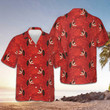 Flamenco Seamless Pattern Red Hawaiian Shirt Men's Button Down Beach Shirts Gift Ideas