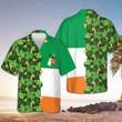 Gold Coins Shamrock And Ireland Flag Hawaiian Shirt Saint Patrick's Day Irish Button Up Shirt