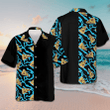 Pizza On Blue Zebra Print Hawaiian Shirt Button Up Beach Shirts Mens Gifts Ideas