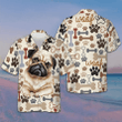 Retro Pug Hawaiian Shirt Mens Beach Shirts Button Up Gifts For Pug Lovers