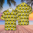 School Bus Pattern Yellow Hawaiian Shirt Summer Button Up Shirts Gift For Bus Drivers