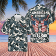 US Eagle American By Birth Veteran by Choice Camo Hawaiian Shirt Veterans Day Gift Ideas