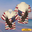 Custom American Eagle Hawaiian Shirt Vintage Old Patriotic Button Up Shirt Gifts For Men