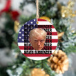 Trump Mugshot Ceramic Ornament Never Surrender Merch Pro Trump Christmas Decorations 2023