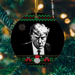 Donald Trump Mugshot Ceramic Ornament Merry Christmas Decorations Gifts For Trump Supporters