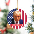 Freedom Donald Trump Mugshot Ceramic Ornament Trump 2024 Merchandise Xmas Tree Ornaments