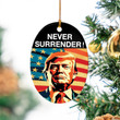 Trump Mug Shot Ceramic Ornament Never Surrender Merch Donald Trump 2024 Christmas Decorations