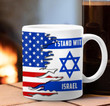 I Stand With Israel Mug Israeli American Flag Merch Support Israel Mug Merchandise