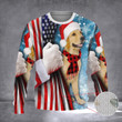Golden Retriever Christmas Sweater American Patriotic Christmas Sweater Gifts For Dog Lovers