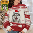 Personalized Dog Photo Best Dog Mom Ever Ugly Christmas Sweater Husky Dog Mom Gift Ideas