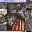One Nation Under God Inside American Flag Metal Sign Christian Merch America Patriots Signs