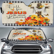 Fall For Jesus He Never Leaves Auto Sun Shade Autumn Theme Christian Merch Thanksgiving Gifts
