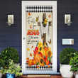 Fall For Jesus He Never Leaves Door Cover Autumn Theme Christian Merch Thanksgiving Home Decor