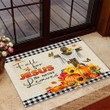 Fall For Jesus He Never Leaves Doormat Autumn Theme Christian Doormat Thanksgiving Home Decor