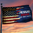 Jesus 2024 Our Only Hope Flag And We The People American Flag Christian House Decor