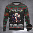 Trump Mugshot Ugly Christmas Sweater Make America Great And Glorious Again Trump 2024 Merch