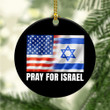 Pray For Israel Ornament American And Israeli Flag Together Ornament Gifts For Supporters