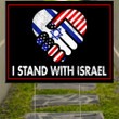 American I Stand With Israel Yard Sign Pro Israel Lawn Sign Merchandise For Supporters