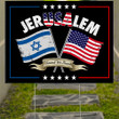 Jerusalem United We Stand With Israel Yard Sign Israeli American Flag Lawn Sign For Supporters