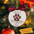 Personalized Dog First Christmas Ornament 2023 Dog Paw Paw Print Christmas Tree Decorations