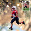 Personalized Photo Football Player Christmas Ornament Custom Football Player Tree Ornament