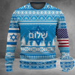 Israel Sweater American I Stand With Israel Ugly Christmas Sweater IDF Clothing Gifts For Jews