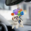 Shih Tzu Balloon Flying Car Hanging Ornament Rear View Mirror Gifts For Shih Tzu Lovers