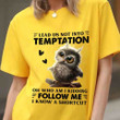 Owl Lead Us Not Into Temptation T-Shirt Cute Owl Shirt With Funny Sayings Cute Gifts
