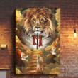 A Lamb Stairway To Heaven Lion Of Judah Poster Christian Wall Art For Living Room