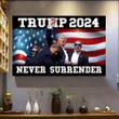 Trump 2024 Never Surrender Poster Trump Rally Shooting Shooter Poster MAGA Merch