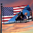 President Trump Shooting Flag Trump 2024 Never Surrender Flag MAGA Merch
