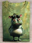 Cute Hippo Art T-Shirt Hippo Lover Funny Shirt First Fathers Day Gift Ideas