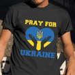 Pray For Ukranian Shirt Ukraine Trident Flag Heart T-Shirt