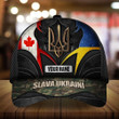 Personalized Canada Stands With Ukraine Hat Slava Ukraini Camo Merch