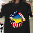 Stop War In Ukraine Ukrainian American Flag T-Shirt No War In Ukraine Shirt