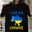 I Stand With Ukraine Shirt Ukrainian Map Stand With Support Ukraine Clothes Merch