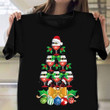 Christmas Tree Wine Glasses Xmas Ornaments Wine T-Shirt Christmas Tee Wine Enthusiast Gifts