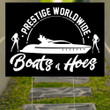 Boats And Hoes 2023 Yard Sign Prestige Worldwide Logos Funny Ornaments For Garden Decor
