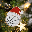 Basketball With Santa Hat Ornament 2023 Christmas Ornaments Sport Lovers Gifts