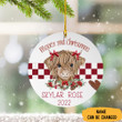 Personalized Babys Cow 2nd Christmas Ornament Highland Cow Christmas Ornament Decorations