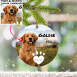 Personalized Image Dog Memorial Christmas Ornament Goldie Your Paws Left Pawprints On Our Heart