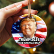 Trump 2024 Ornament Take America Back Donald Trump Merch MAGA Supporters Xmas Tree Decorations