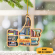 Personalized Book Lovers Ornament Bookshelf Christmas Ornament Decoration Gifts