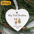 Personalized My First Christmas Ornament Heart Shaped Ornaments Xmas Decorations Sale
