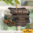 Personalized Deer To My Dad Ornament Christmas Father's Day For Dad Deer Themed Gifts