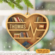 Personalized Book Lovers Heart Ornament Book Lovers Ornament Christmas Decorations Gift