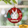 Personalized Rabbit Ornament Bunny Christmas Ornaments Xmas Tree Decor